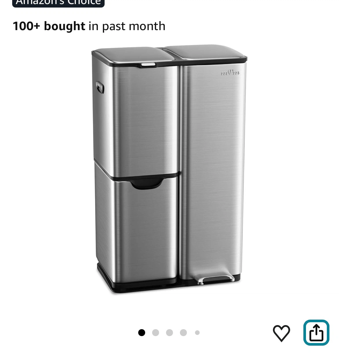 mVm 3 Compartment Kitchen Garbage Can - photo 2