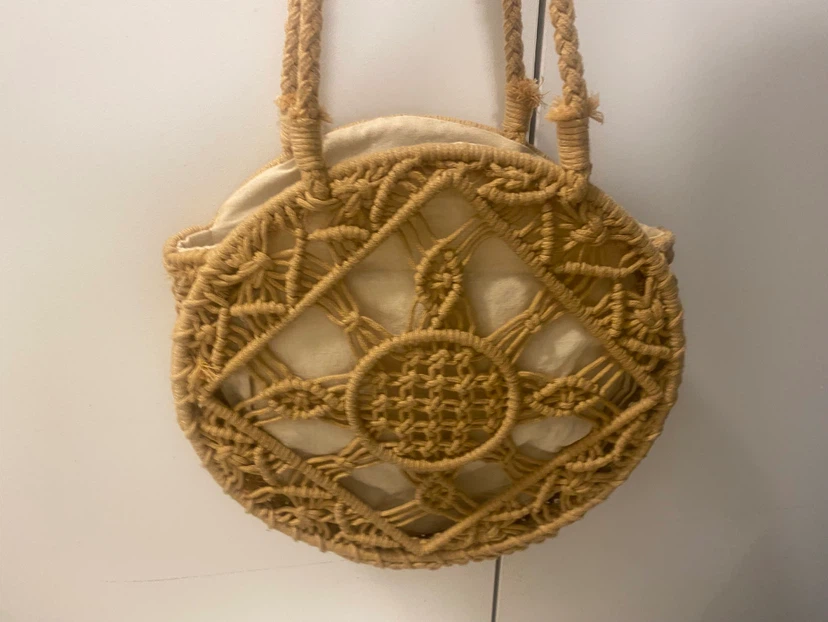 2 summer bags Woven Straw Tote Bag with Rope Handles