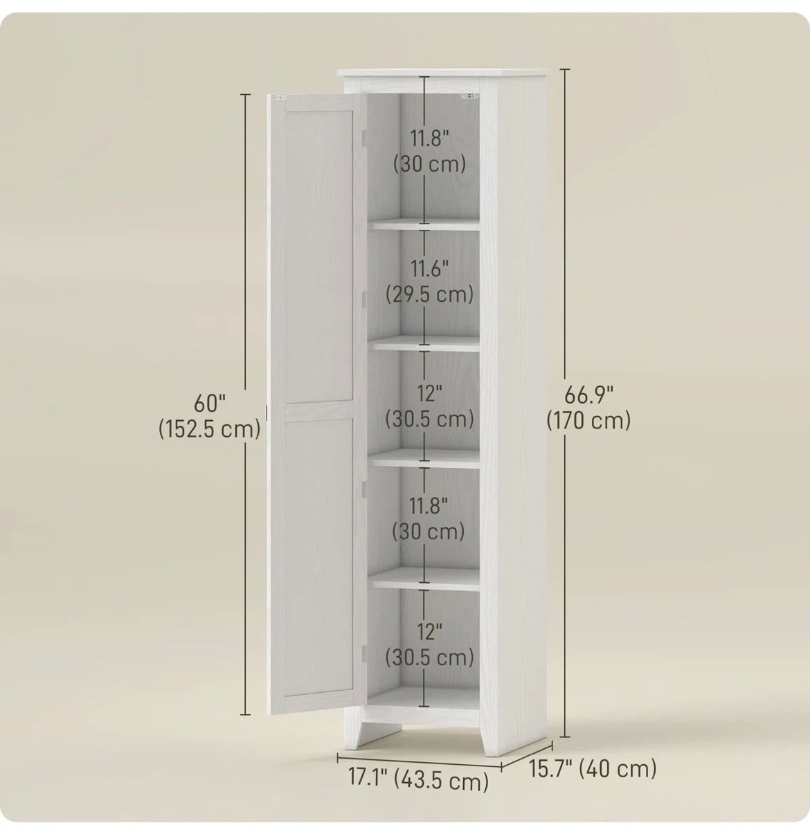 67" Kitchen Pantry Storage Cabinet - photo 5