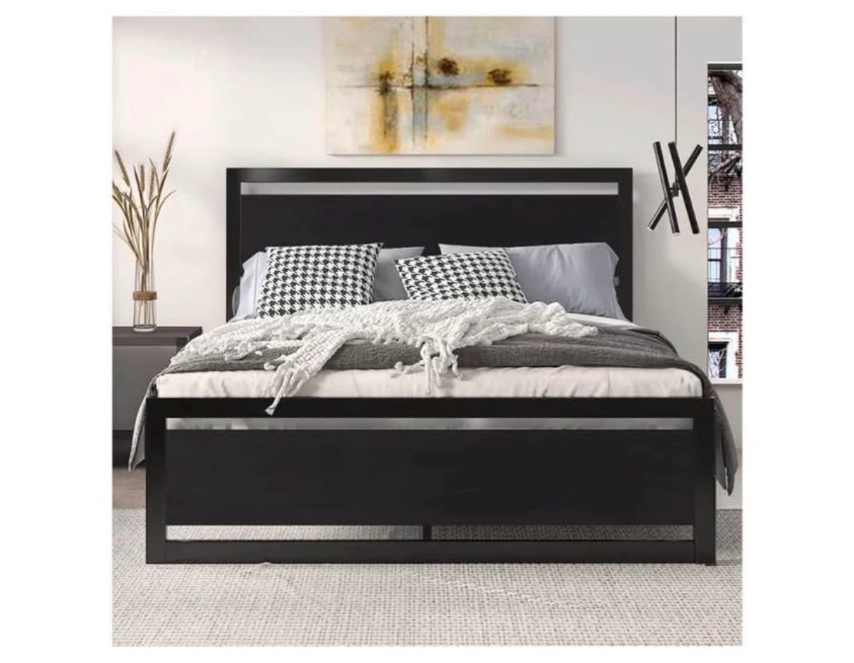 Black Metal Platform Bed Frame