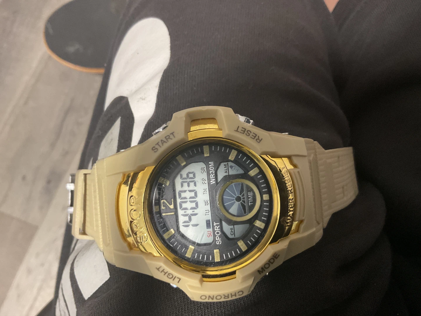 Men's Digital Sport Watch - Gold and Khaki