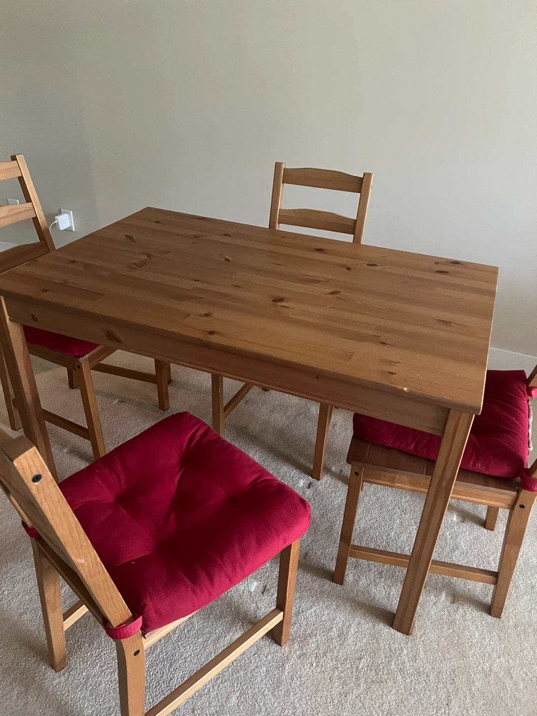 Wooden Dining Table with 4 Chairs