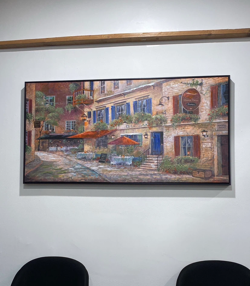 Large Framed Embellished Wall Art Painting