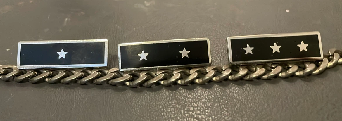 Set of 3 YEARS OF SERVICE pins (5-years, 10-years, 15-years)
