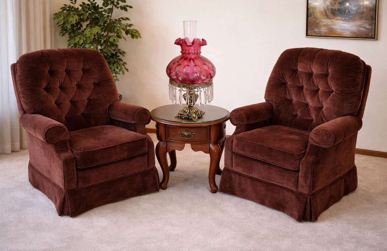 Velvet Accent Chairs (Set of 2)swivel and rocking