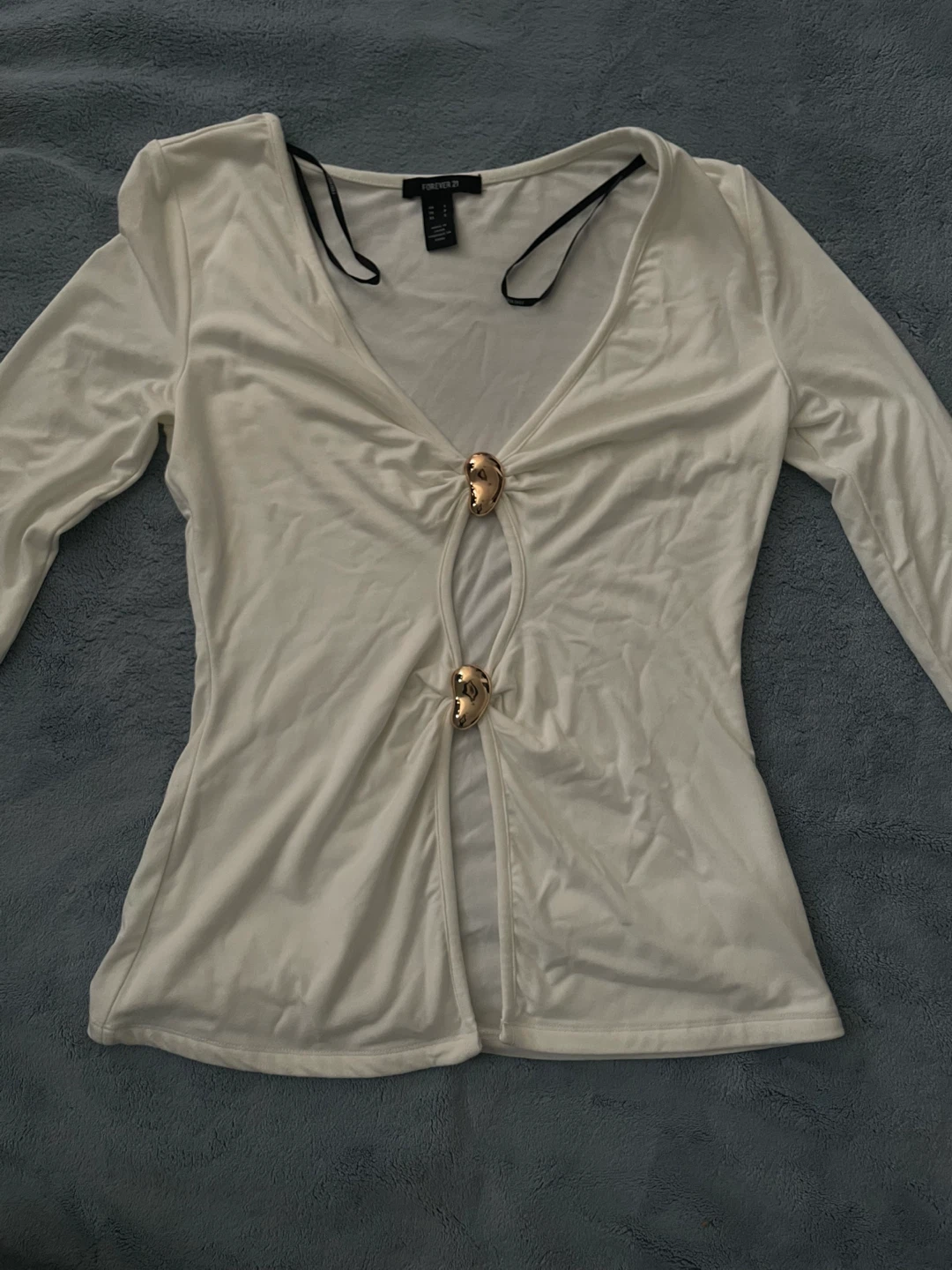 Forever 21 White Long Sleeve Top