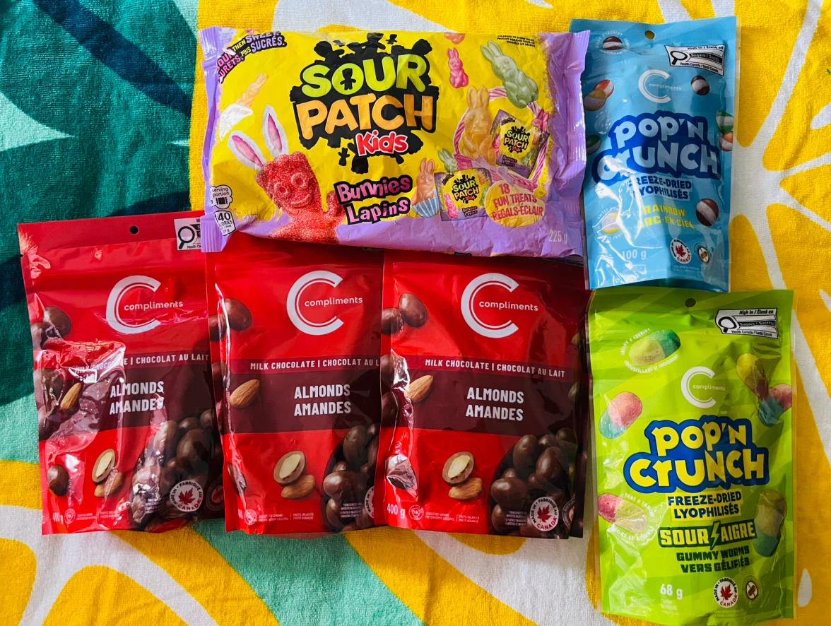 New assorted snacks and candies