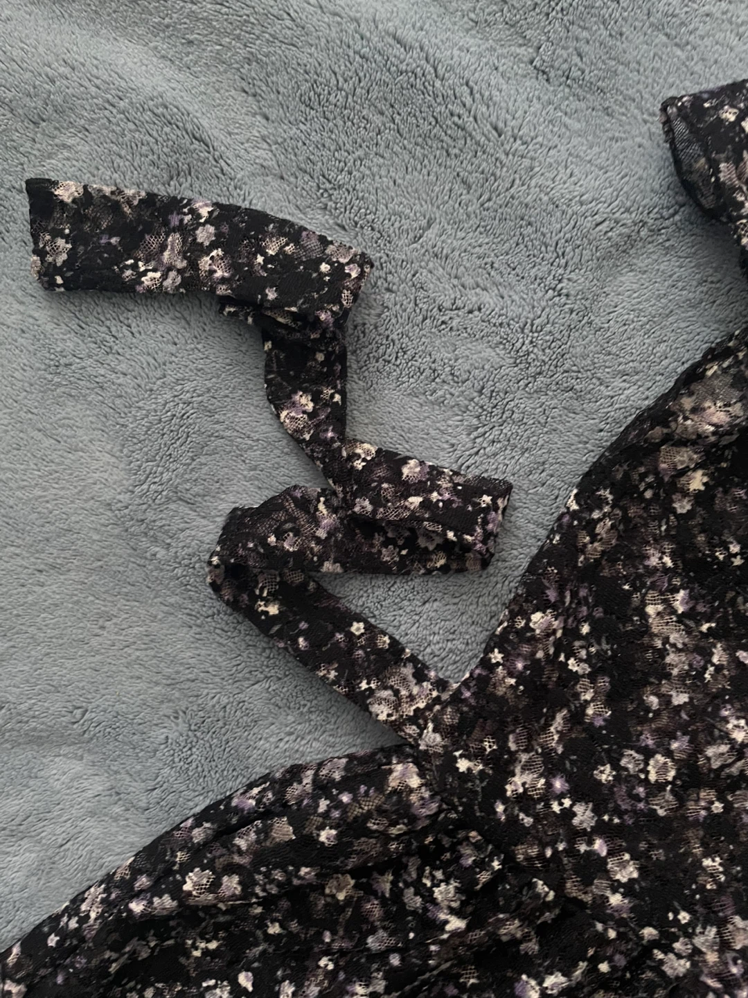 Black Floral Kids Dress with Ruffle Details - photo 5