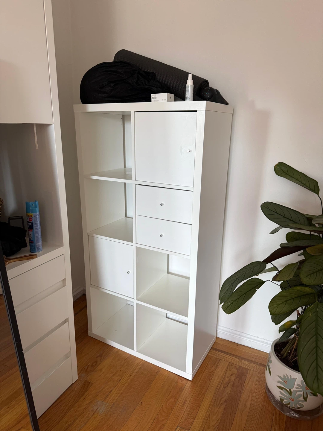 White Cube Storage Unit with Drawers and Cabinet