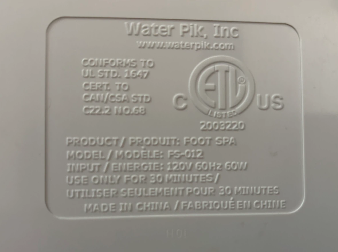 Water Pik Foot Spa FS-012 - photo 2