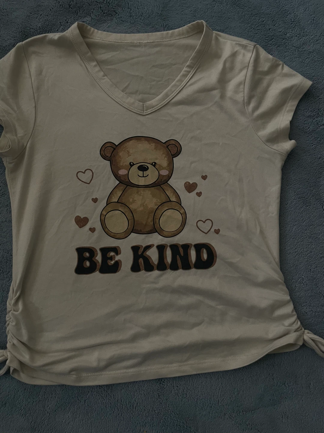 Kids "Be Kind" Teddy Bear V-Neck T-Shirt