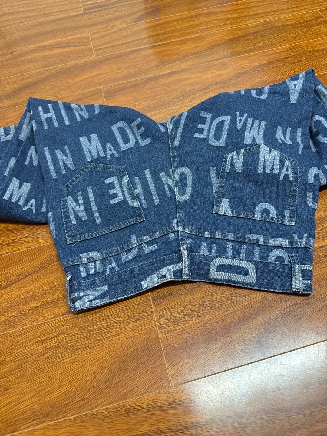 Denim Pants with "Made in China" Print - photo 2