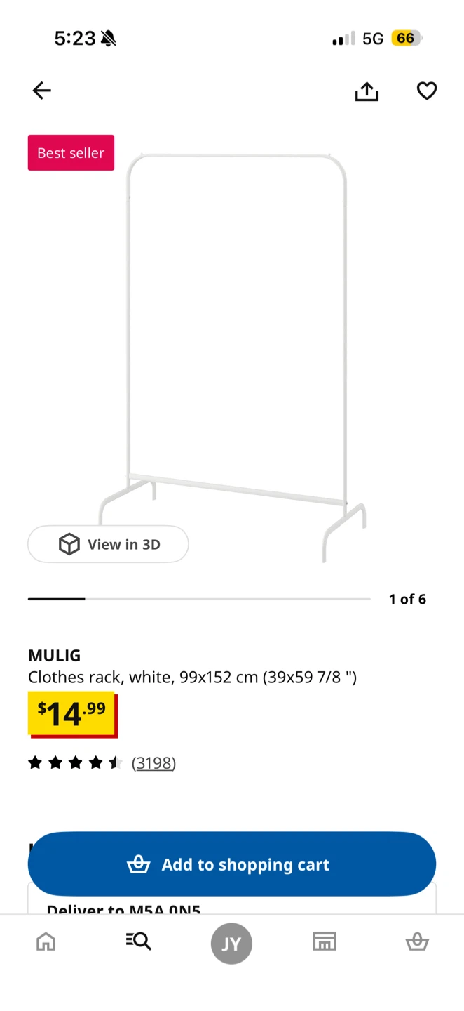 MULIG Clothes Rack - White 99x152 cm