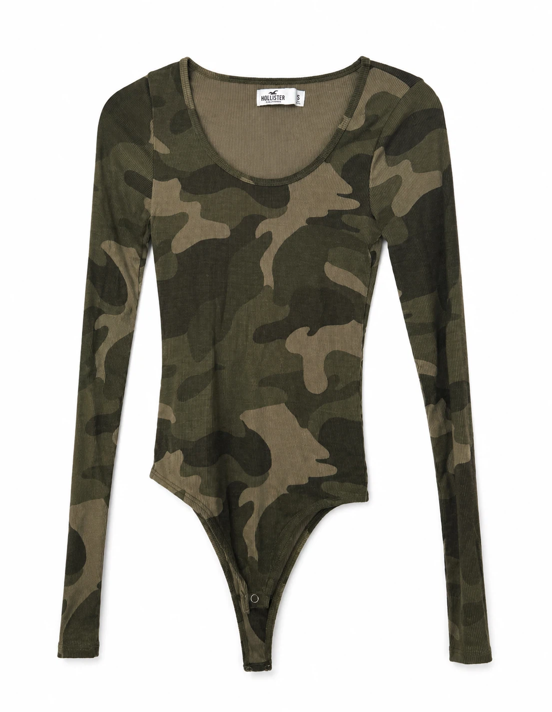 Hollister Camouflage Ribbed Long Sleeve Bodysuit - Size S