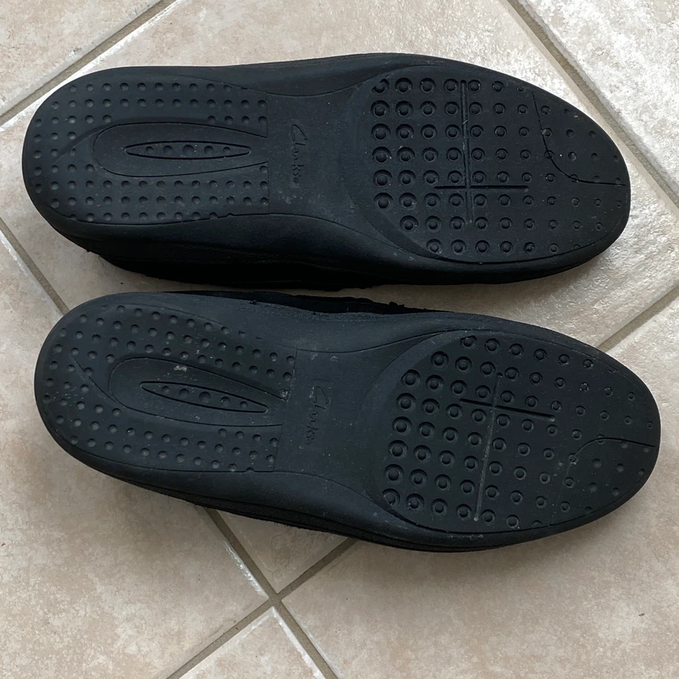 Clarks Men's Size 12 Black Suede Moccasin Slippers - photo 4