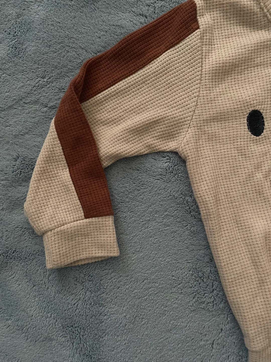 Baby Bear Waffle Knit Onesie and Pants Set - photo 3