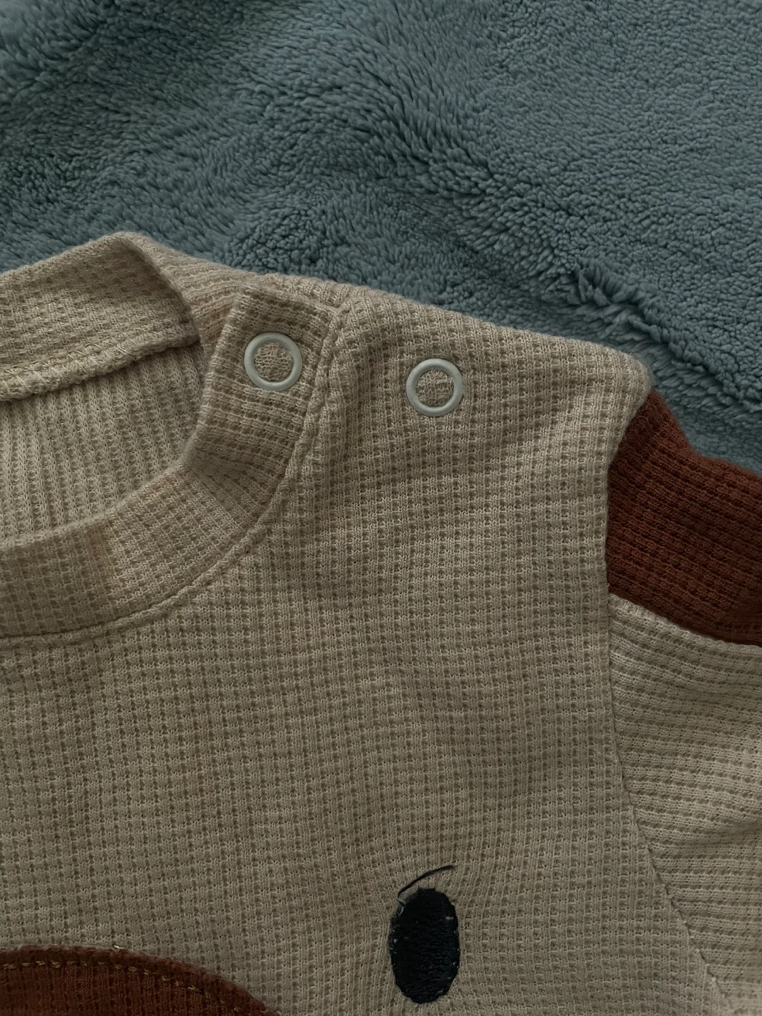 Baby Bear Waffle Knit Onesie and Pants Set - photo 4
