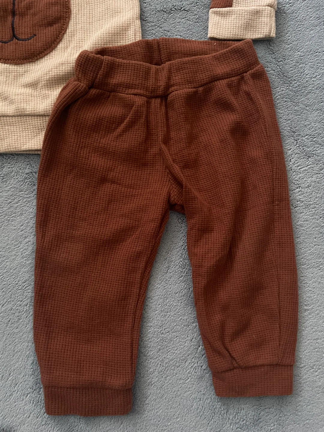 Baby Bear Waffle Knit Onesie and Pants Set - photo 5