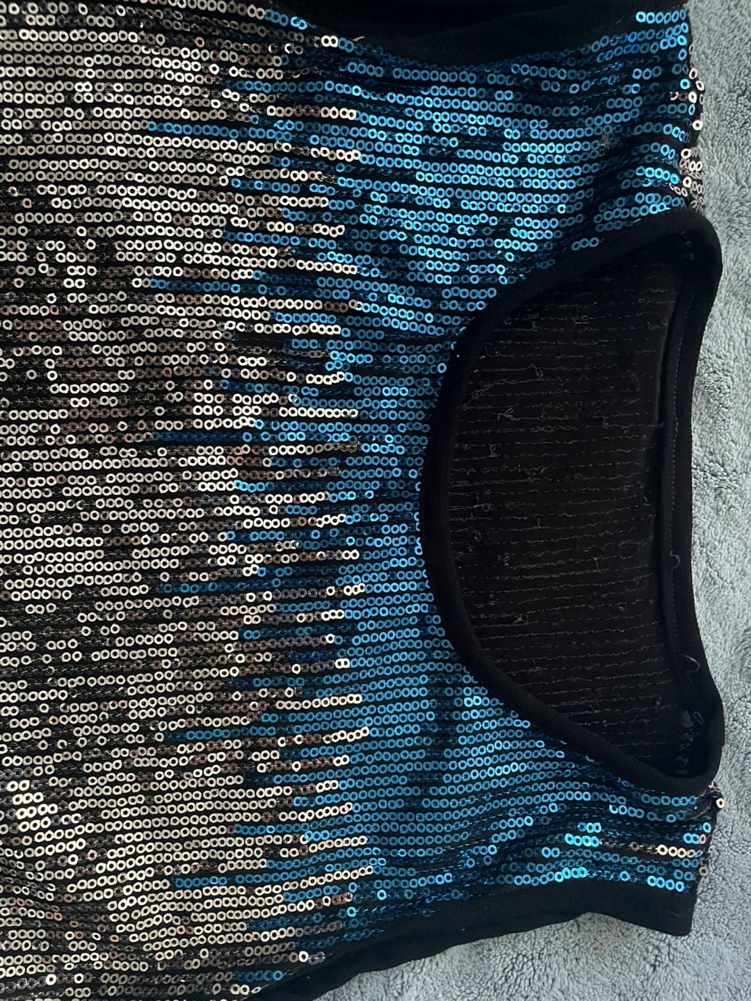 Sparkly Blue and Silver Sequin Tank Top - photo 3
