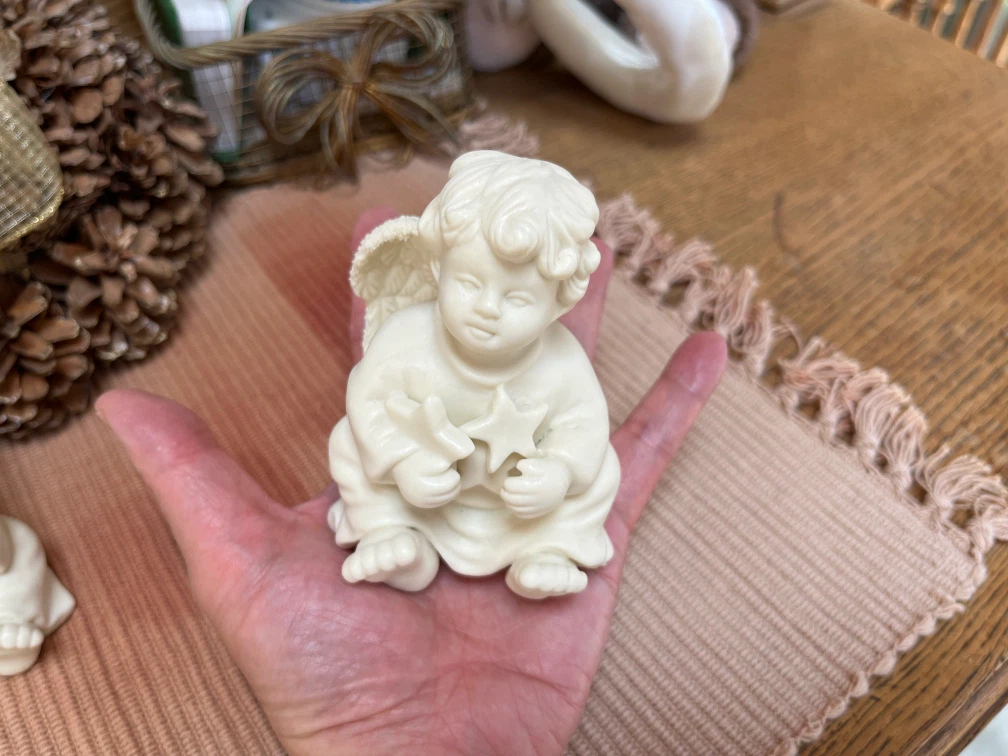 Cream Ceramic Angel Figurines (Set of 3) - photo 2