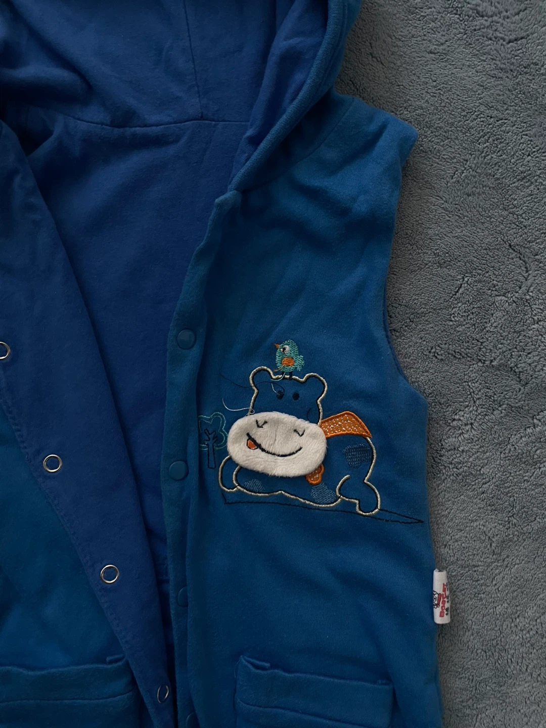 Blue Baby Romper with Bear Hoodie - photo 2