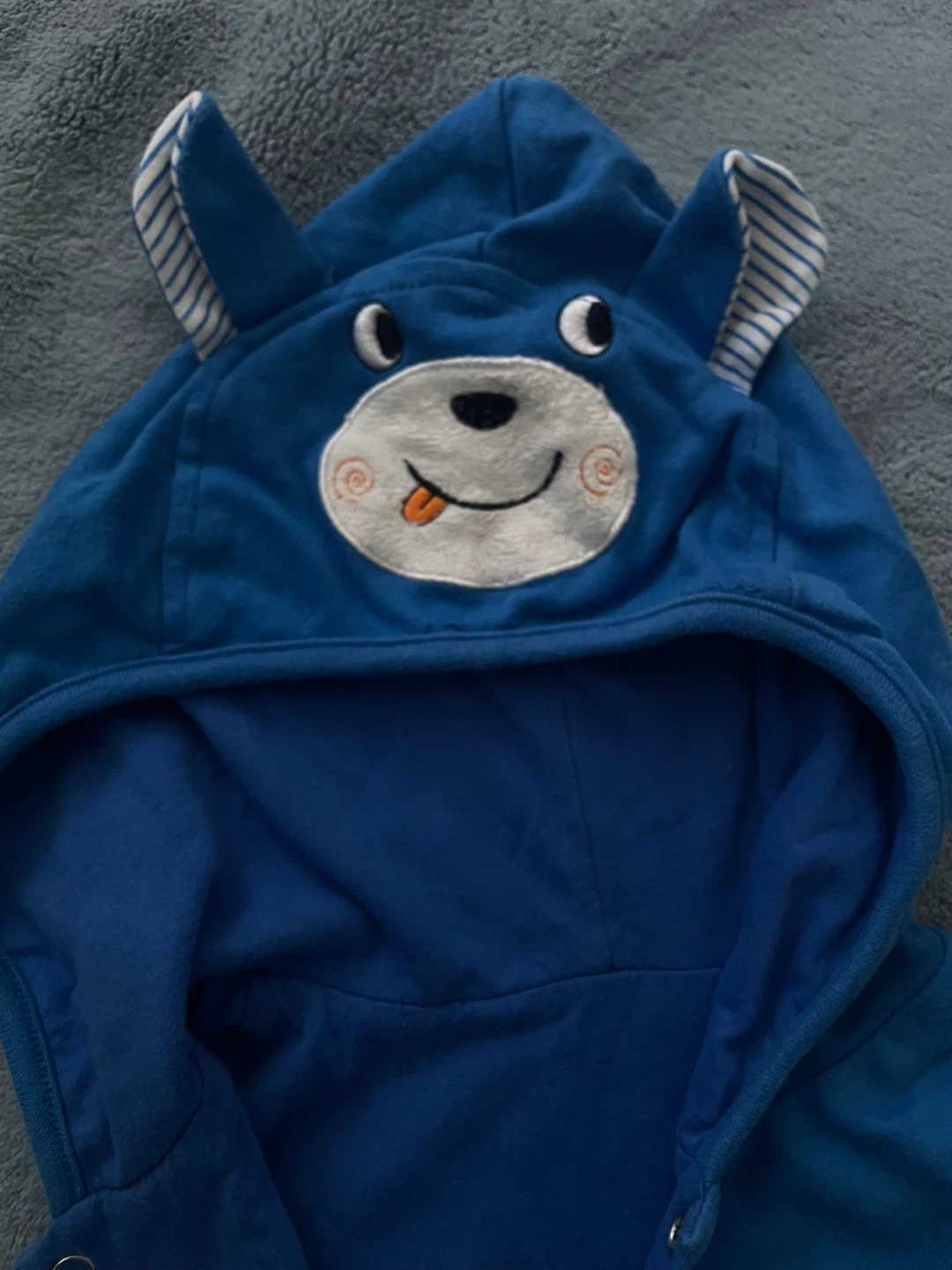 Blue Baby Romper with Bear Hoodie - photo 3