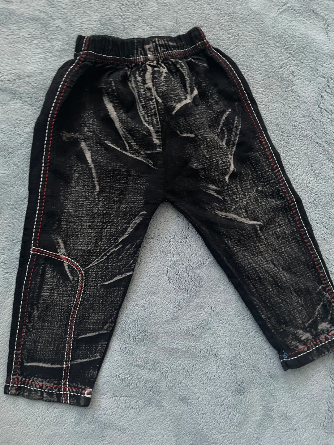 Children's Black Washed Denim-Look Pants