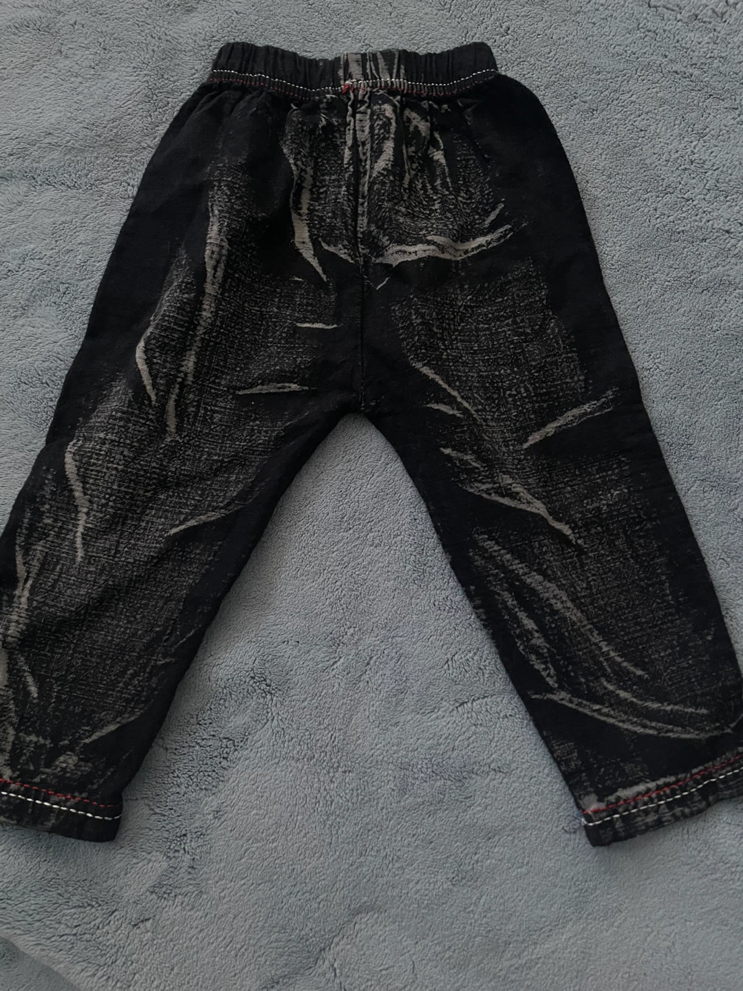 Children's Black Washed Denim-Look Pants - photo 3