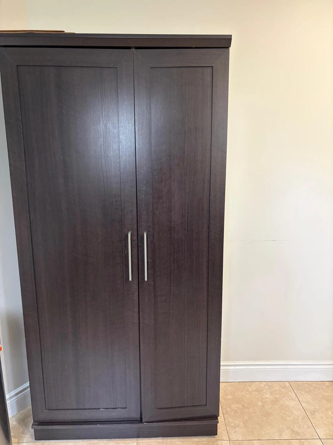 Dark Wood Double Door Wardrobe/Storage Cabinet