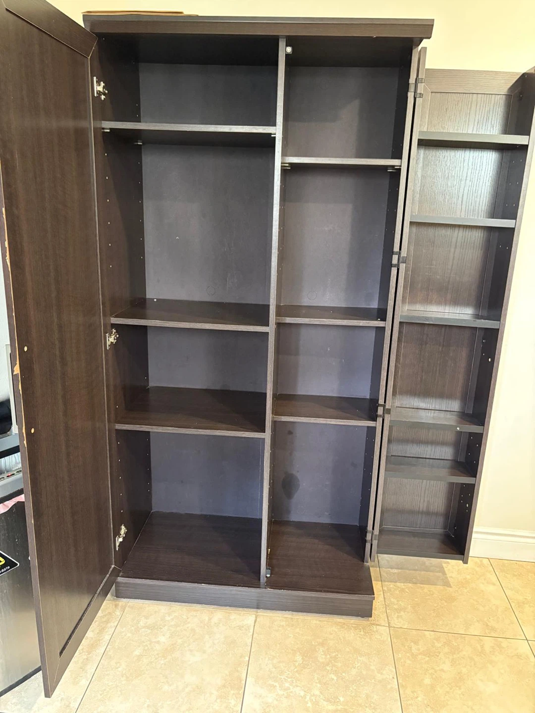 Dark Wood Double Door Wardrobe/Storage Cabinet - photo 2