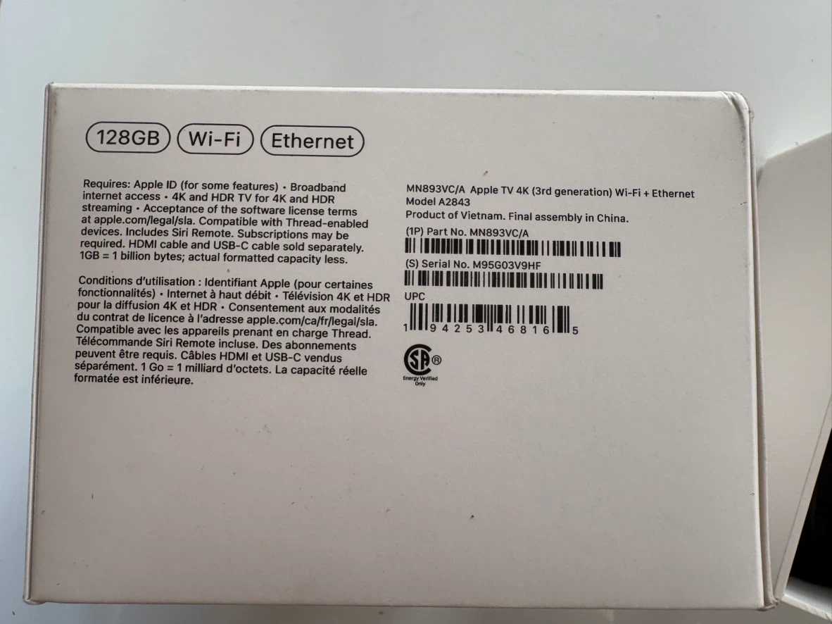 Apple TV 4K (3rd gen) Wi-Fi + Ethernet 128GB - photo 3