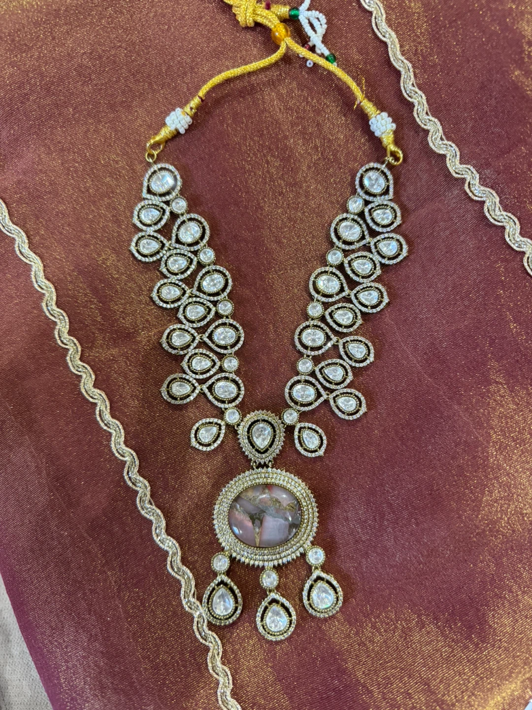 Layered Rhinestone Necklace Set with Earrings - photo 5