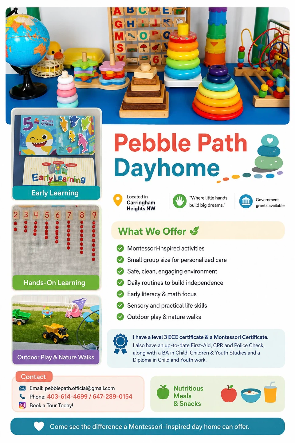 Pebble Path Dayhome Promotional Flyer