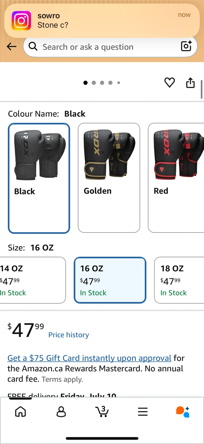 RDX Boxing Gloves and 2 Hand Wraps - Black - photo 2