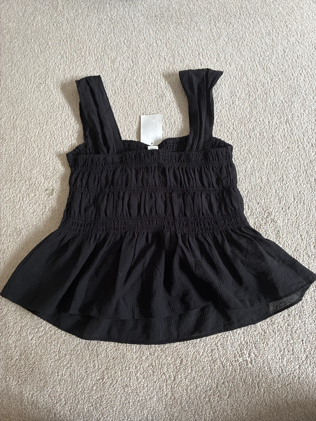 Black Smocked Top - Size S - photo 2