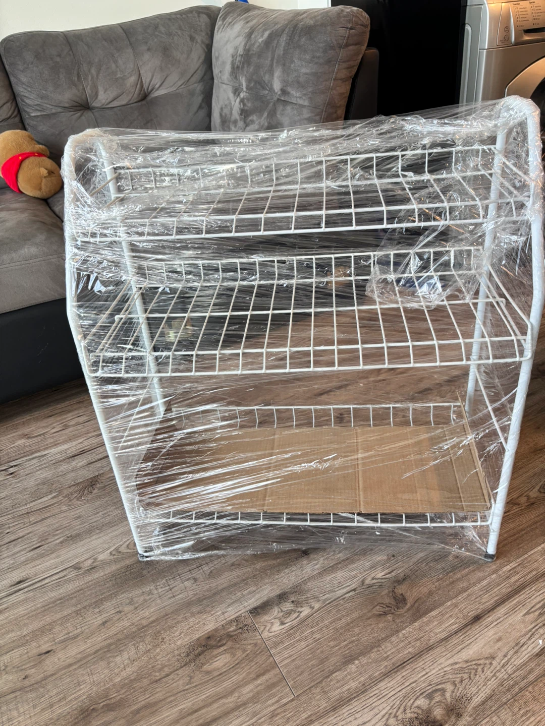 White 3-Tier Wire Shelf Unit - shoes shelf