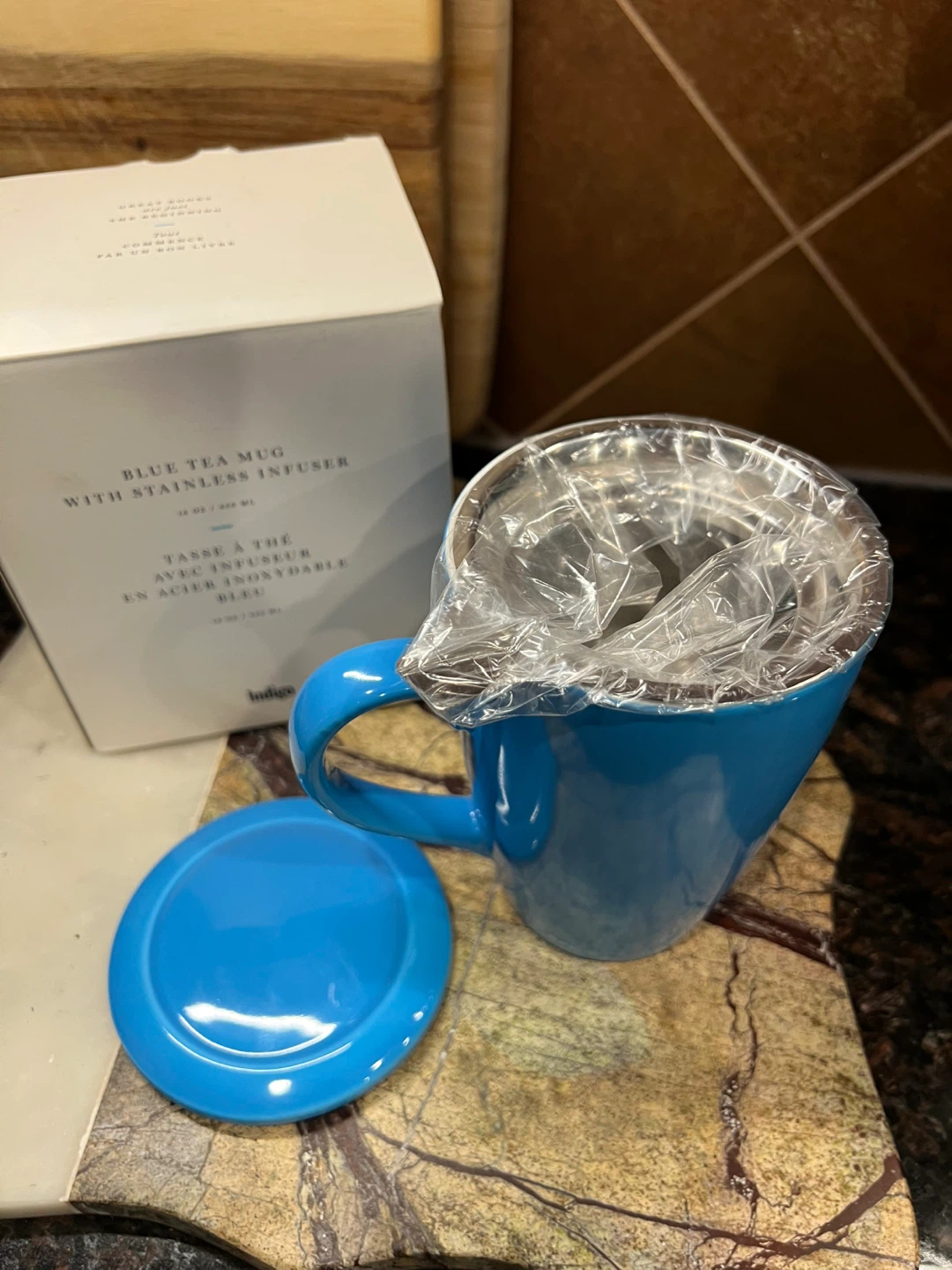 New Indigo Blue Tea Mug with Stainless Infuser - photo 2