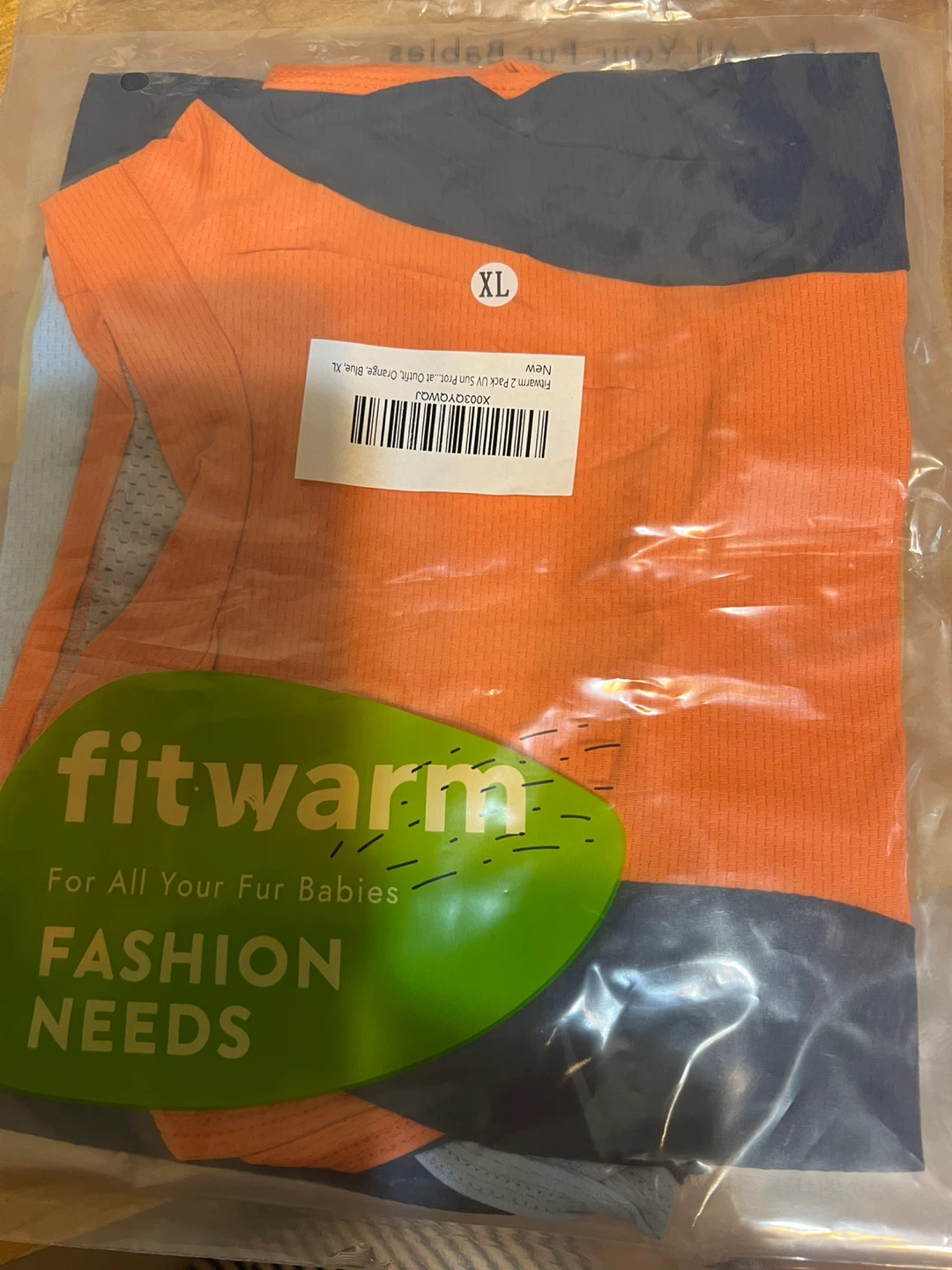 Fitwarm Pet Shirts - Orange/Blue - XL