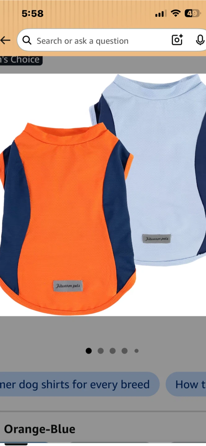 Fitwarm Pet Shirts - Orange/Blue - XL - photo 2