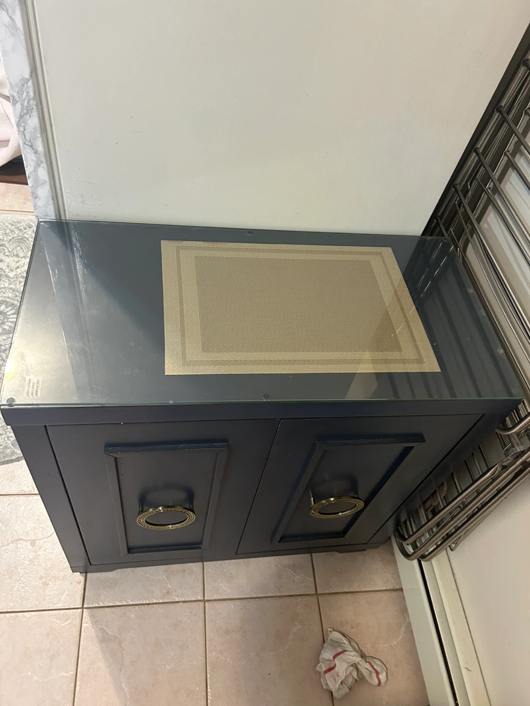 Navy Blue Wine Bar / Accent Cabinet - photo 2