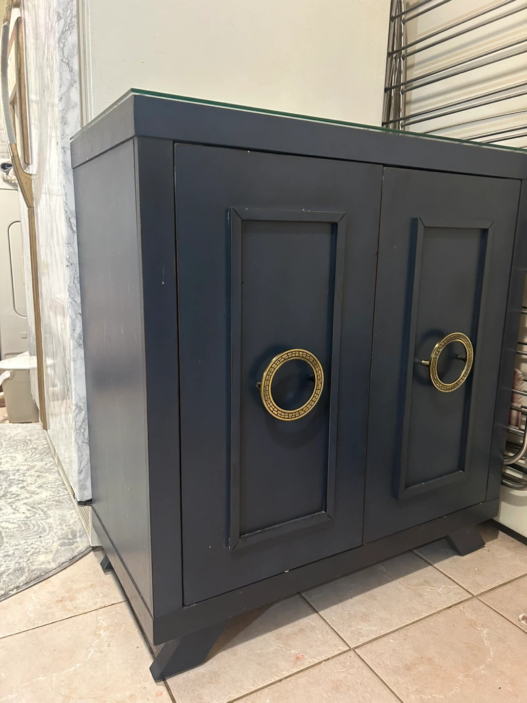 Navy Blue Wine Bar / Accent Cabinet - photo 3