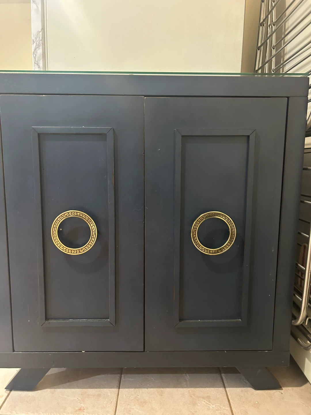 Navy Blue Wine Bar / Accent Cabinet - photo 4