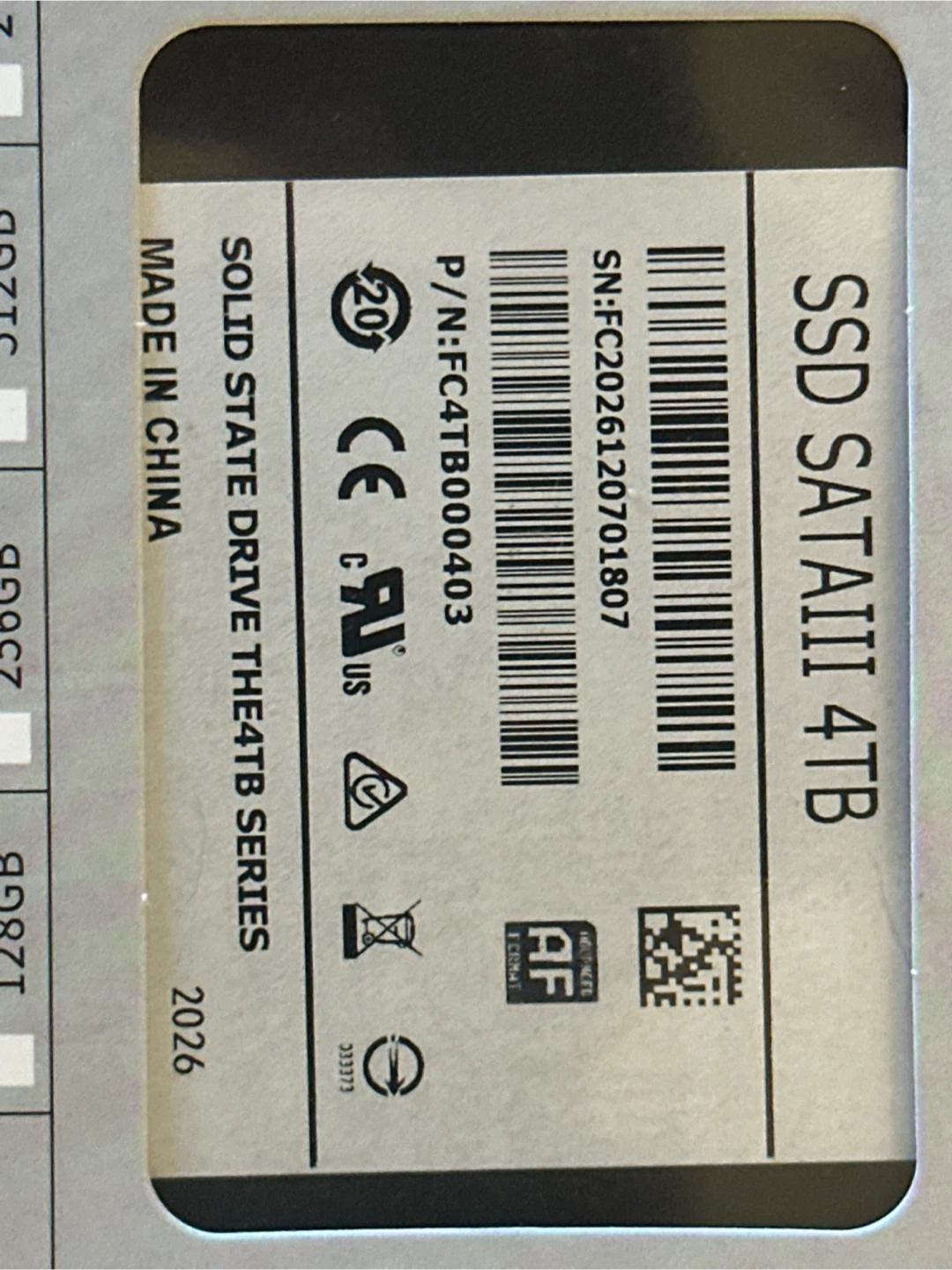 WD Blue 4TB SATA SSD
