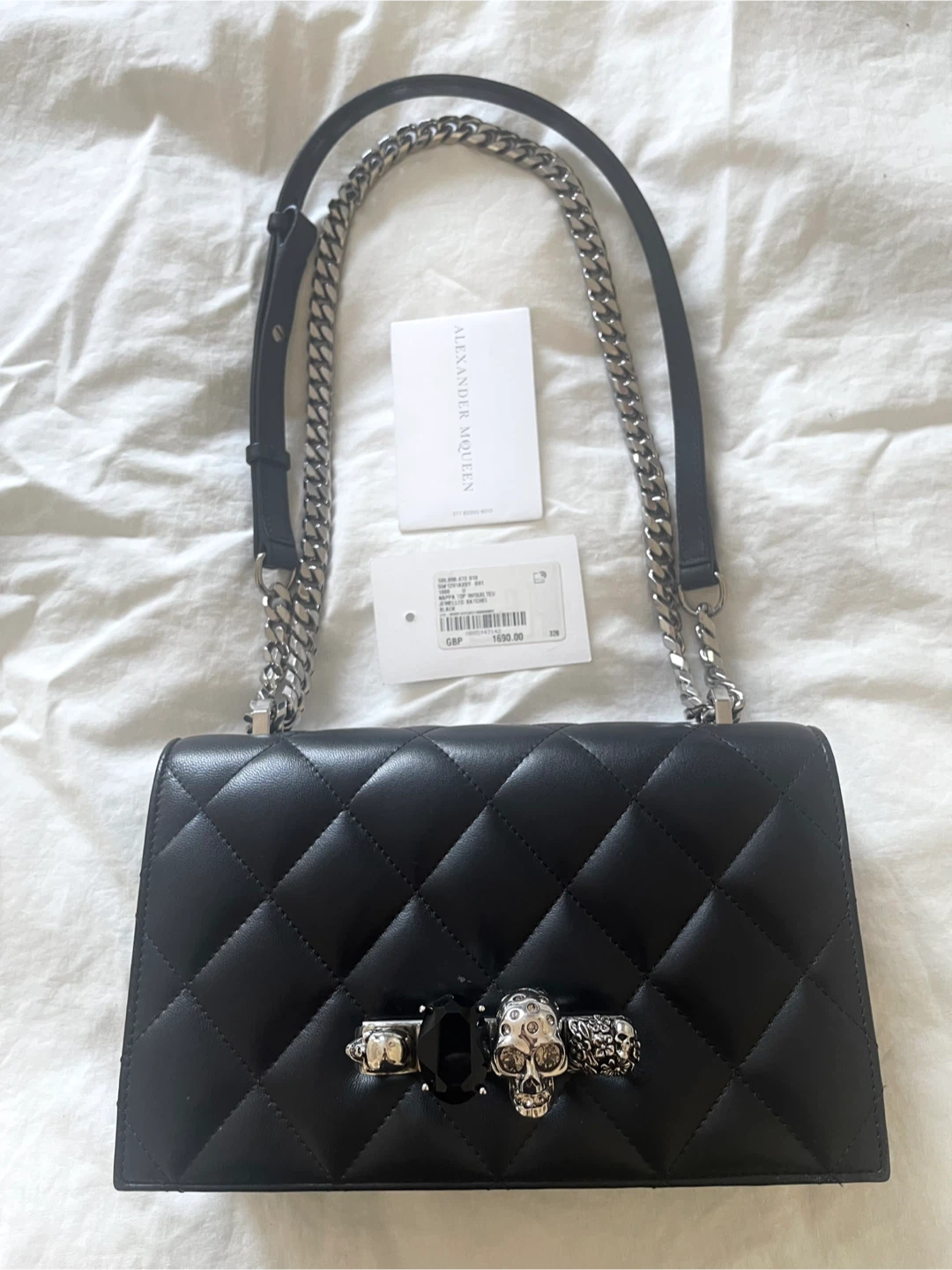 Alexander McQueen Medium Jewelled Knuckle Satchel