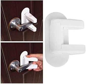 White Door Lever Lock Child Proof Safety Latch