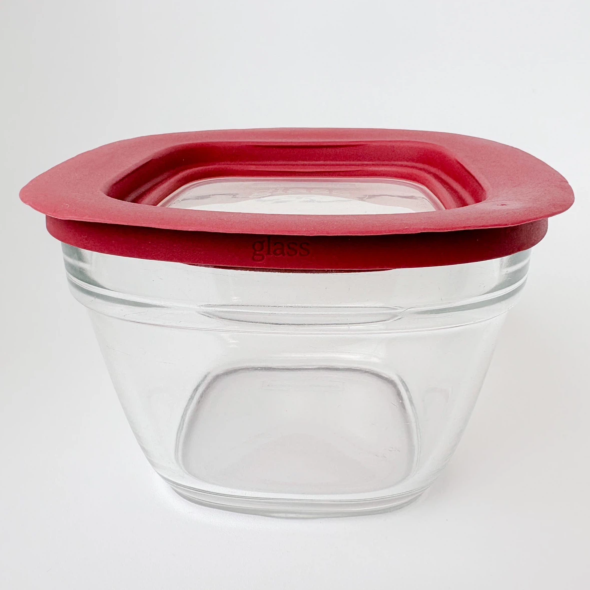Glass Food Container  Red Lid
