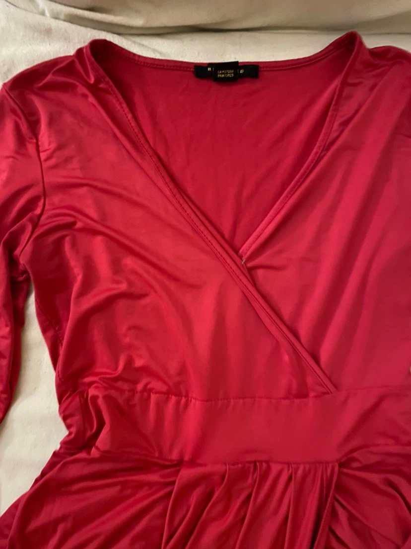 Revamped Red Draped Wrap Dress Medium - photo 3