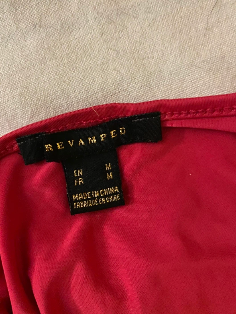Revamped Red Draped Wrap Dress Medium - photo 4