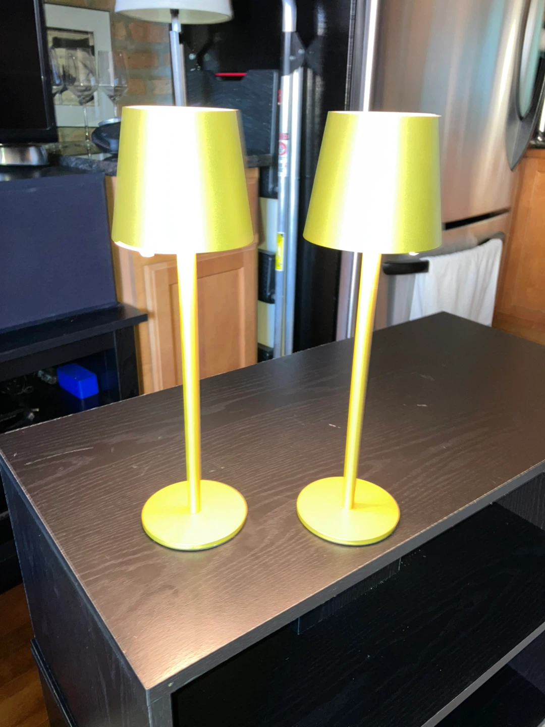 Set of 2 Rechargeable LED Matte Gold Table Lamps