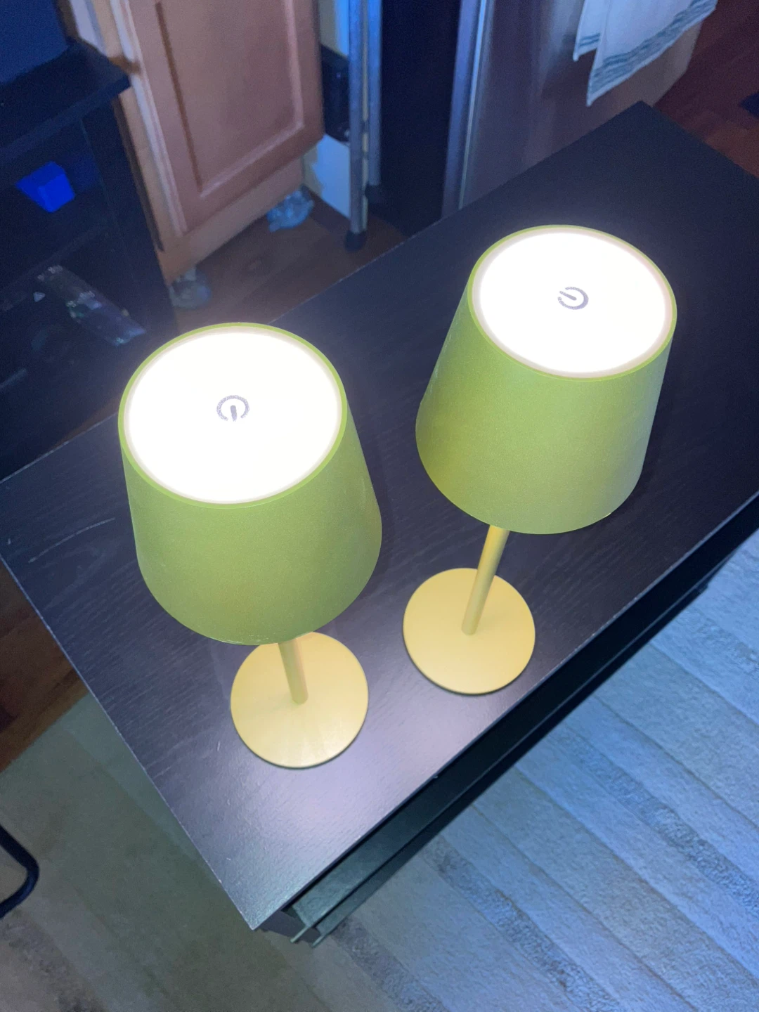 Set of 2 Rechargeable LED Matte Gold Table Lamps - photo 3